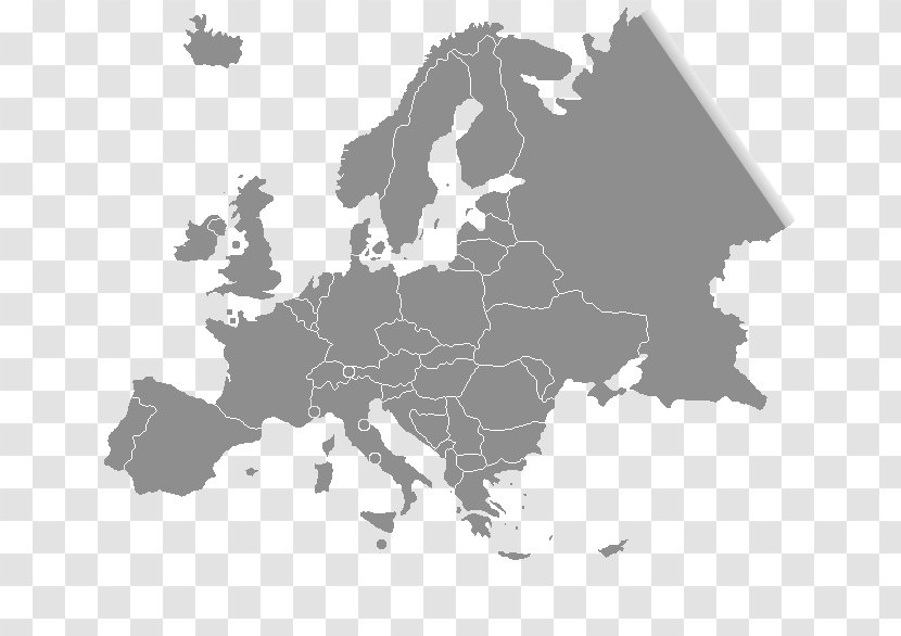 Europe Vector Map Globe Blank - Black And White - European Pattern Border Transparent PNG
