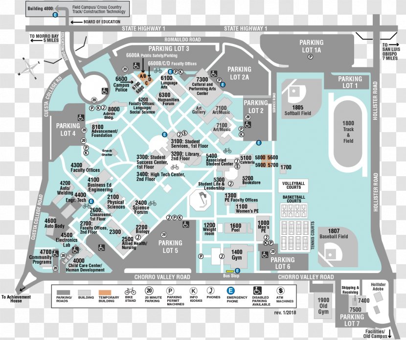 Cuesta College Library Map Student - Floor Plan Transparent PNG
