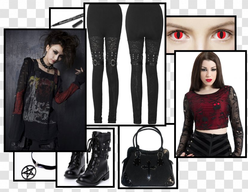 Punk Fashion Casual Clothing Dress - Frame - Gothic Style Transparent PNG