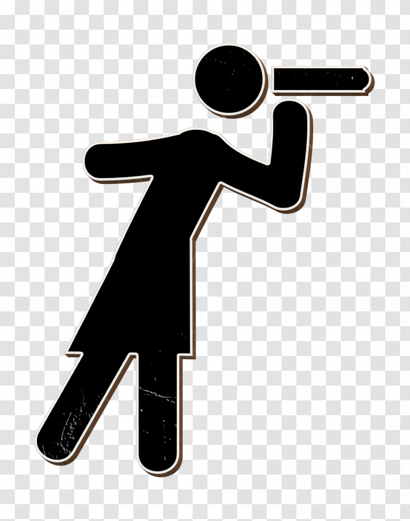 Woman Looking By A Spyglass Icon Spyglass Icon Humans 2 Icon Transparent PNG