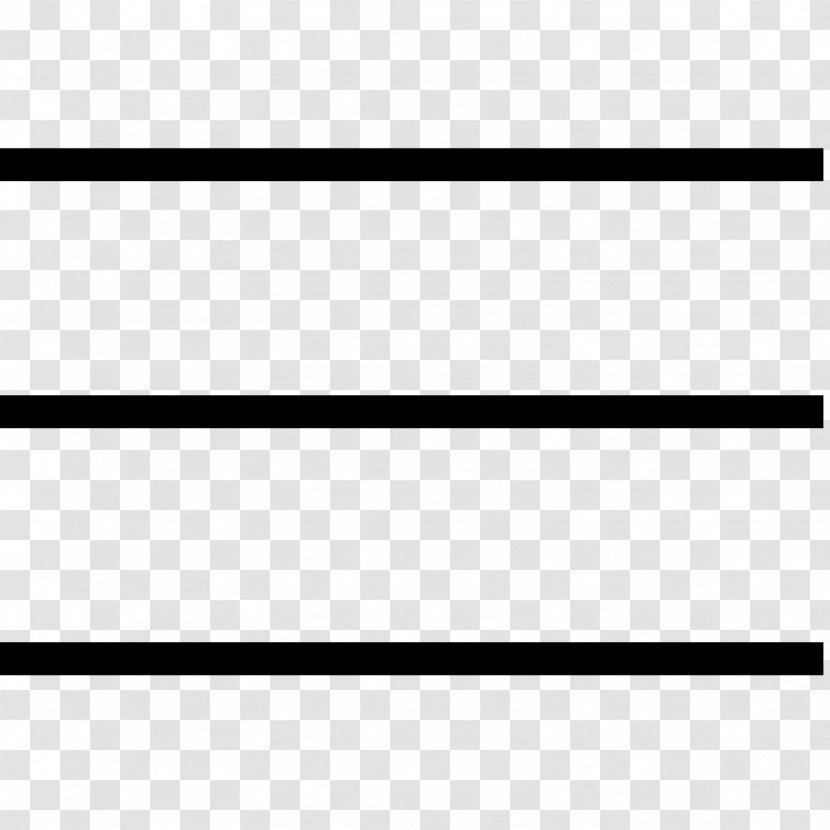Hamburger Button Menu - Black And White - Horizontal Line Transparent PNG