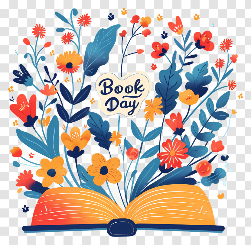 World Book Day - Floral Book Day Illustration Transparent PNG