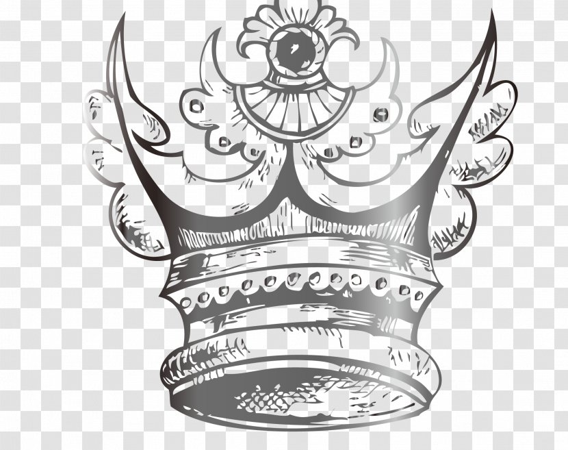 Vector Cartoon Silver Crown - Pattern - Symbol Transparent PNG