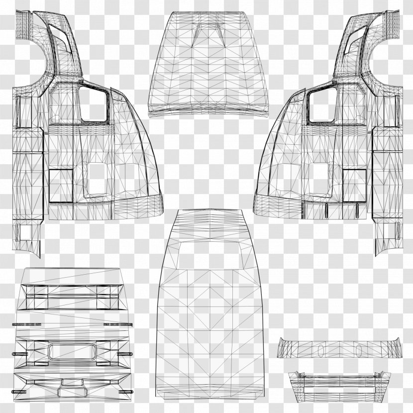 Paper Architecture Drawing Pattern - Black And White - Design Transparent PNG