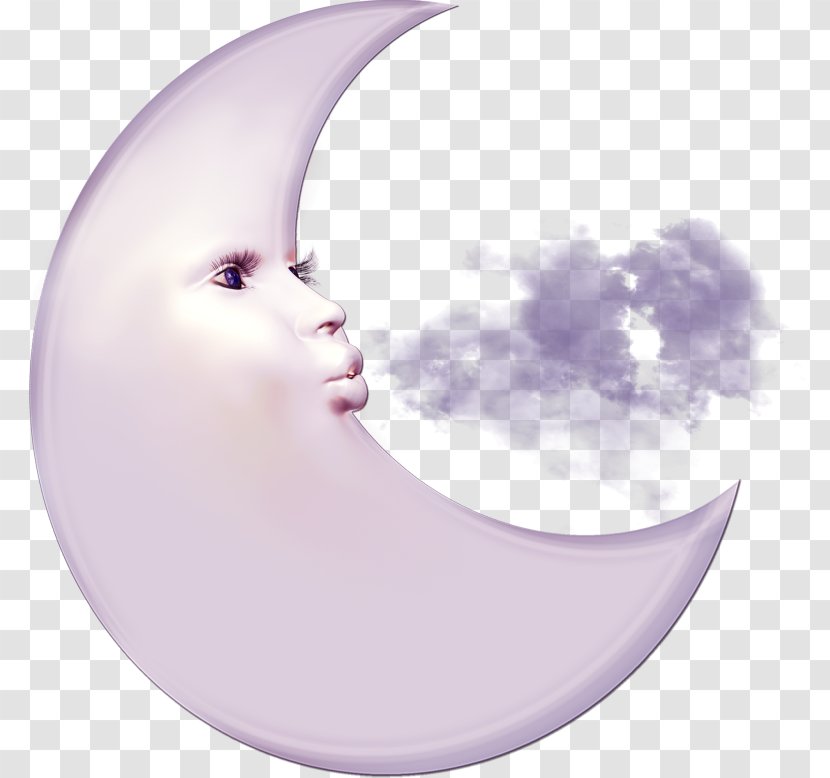 Moon Cloud Clip Art - Purple Transparent PNG