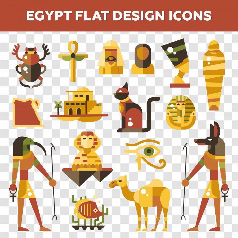 Ancient Egypt Flat Design Egyptian - Element Illustration Transparent PNG