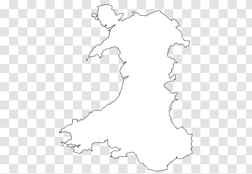 Wales Blank Map Coast Hydrography - Border Transparent PNG