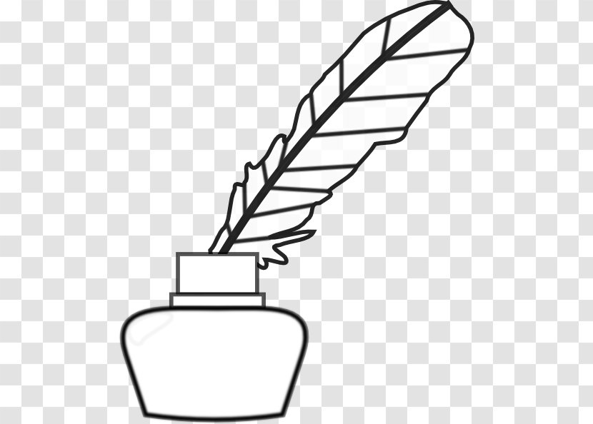 Paper Quill Pen Inkwell Clip Art Line Cliparts Drawing Transparent Png