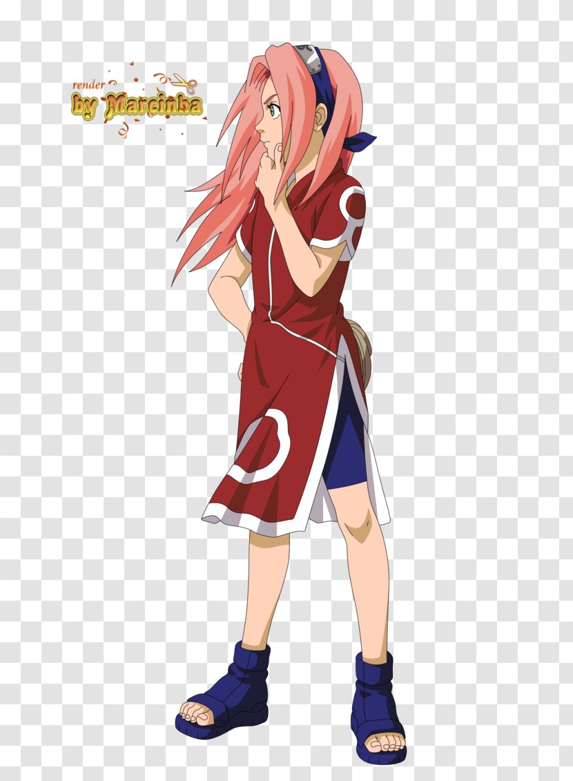 Sakura Haruno Costume Pain Gaara Might Guy - Silhouette - Naruto Transparent PNG
