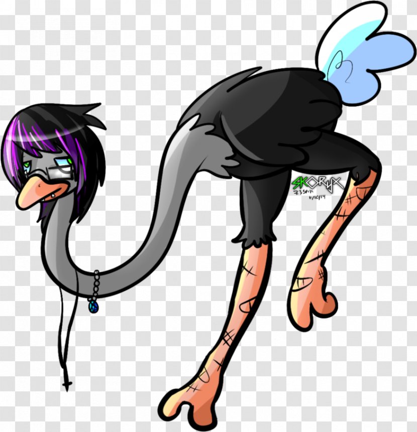 Bird Vertebrate Cartoon Clip Art - Fictional Character - Ostrich Transparent PNG