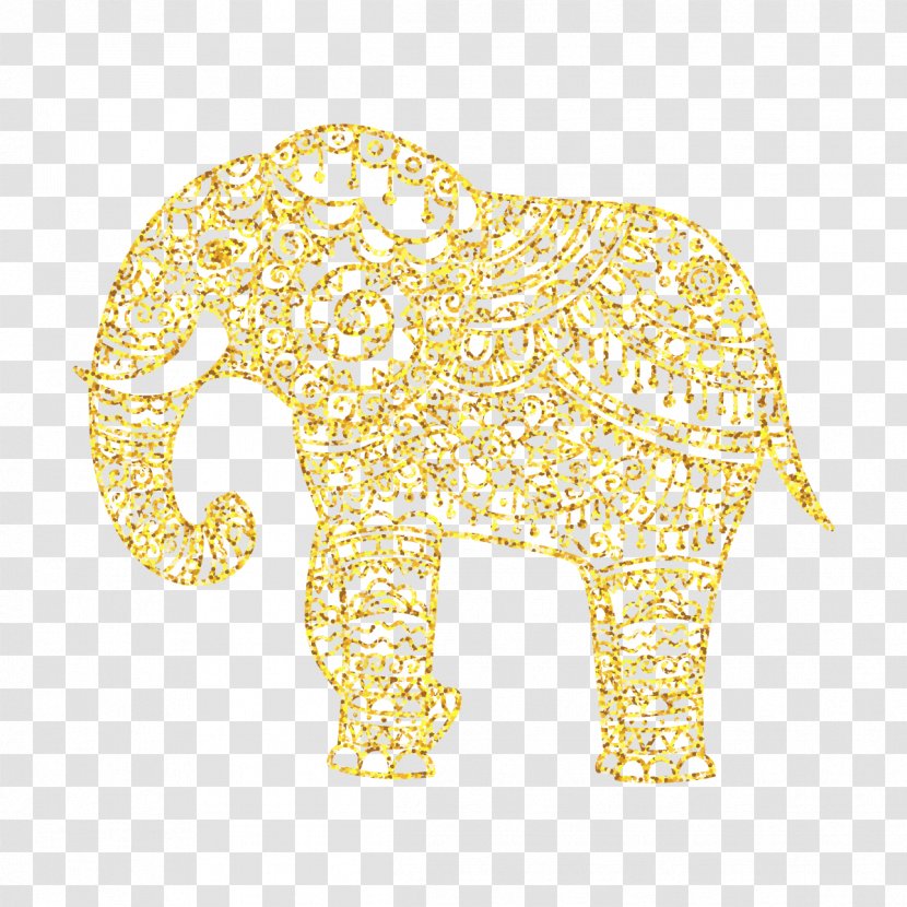 Vector Golden Elephant - Illustration - African Transparent PNG