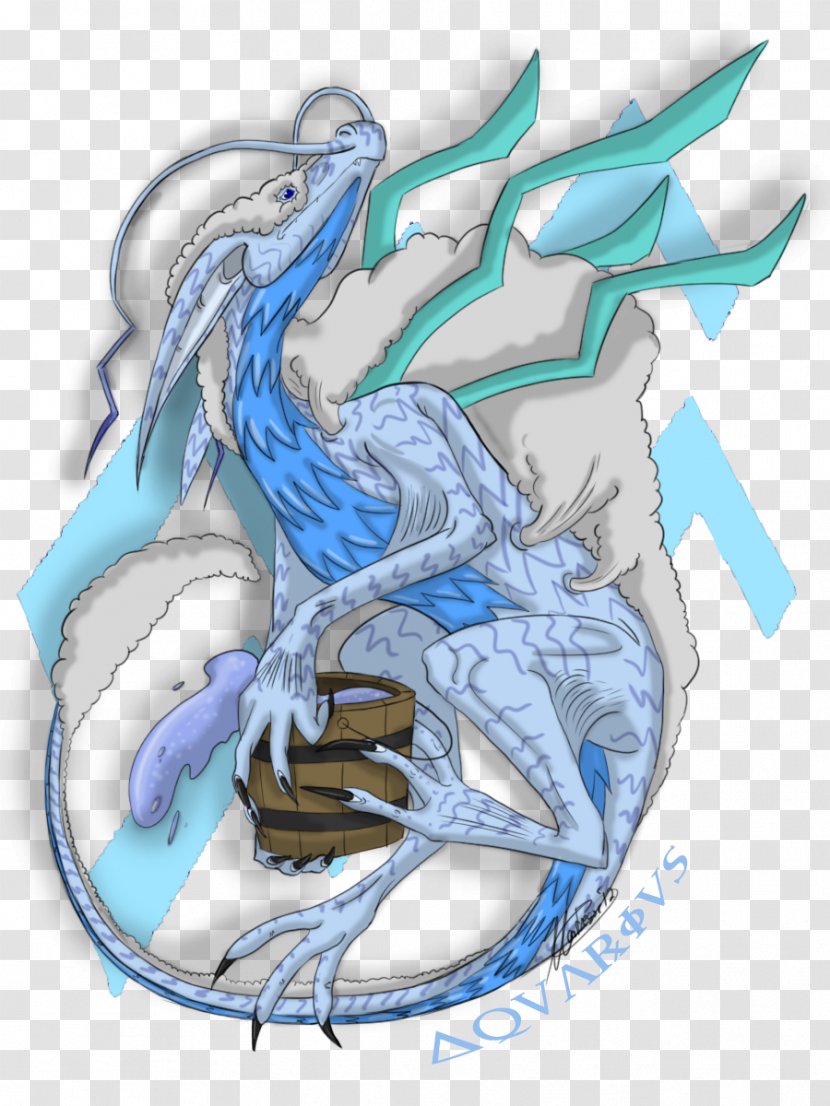 Cartoon Dragon - Mythical Creature - Aquarius Transparent PNG