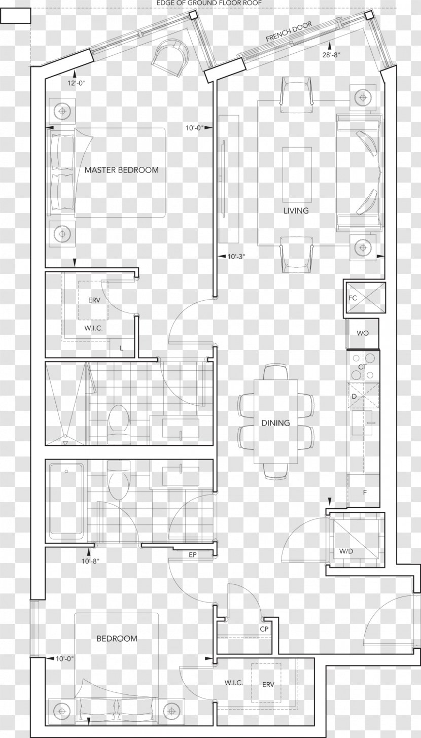 Floor Plan Architecture Technical Drawing - Black And White - Design Transparent PNG