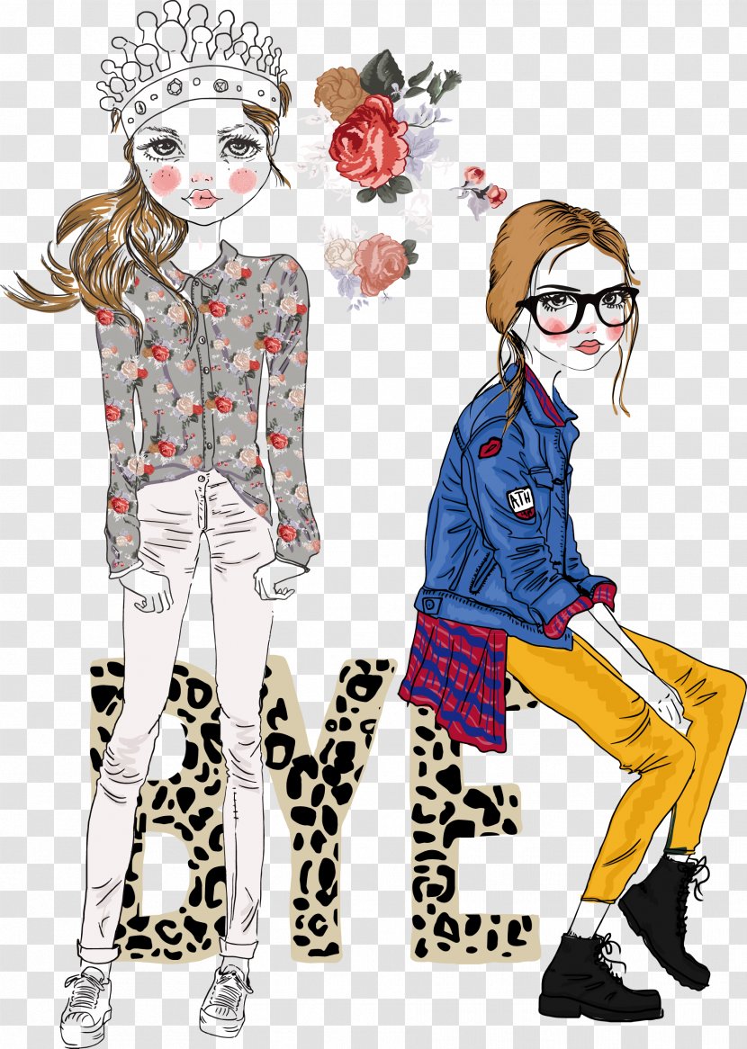 Drawing Shutterstock Illustration - Frame - Special Hand-painted Woman Fashion Transparent PNG