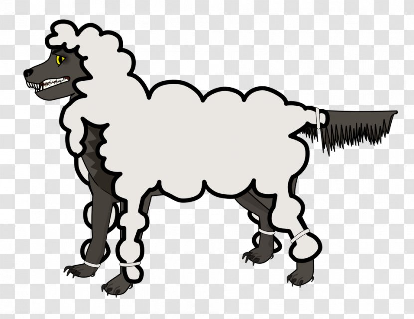 Gray Wolf In Sheep's Clothing Clip Art - Black - Sheep Transparent PNG