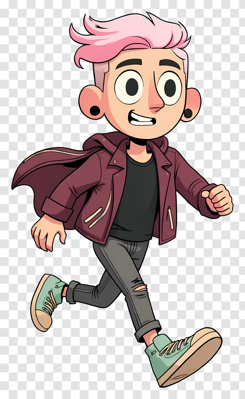 Lars Barriga - Pink-Haired Cartoon Walker Transparent PNG