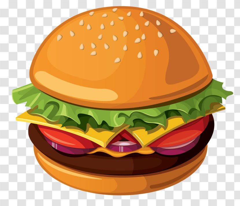 Hamburger Fast Food Cheeseburger Breakfast French Fries - Orange Transparent PNG