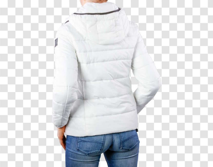 Hoodie Jacket Neck Sleeve - Hood - White Denim With Transparent PNG
