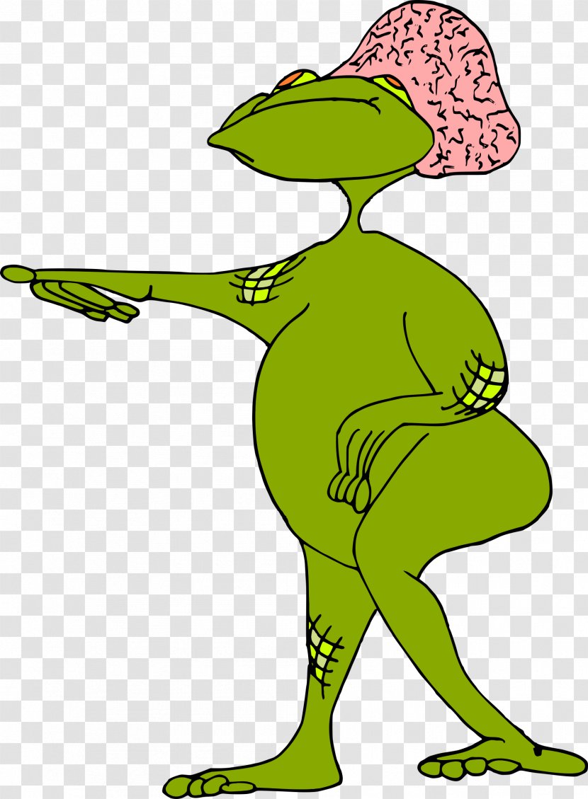 Frog Cartoon Clip Art - Green - Alien Transparent PNG