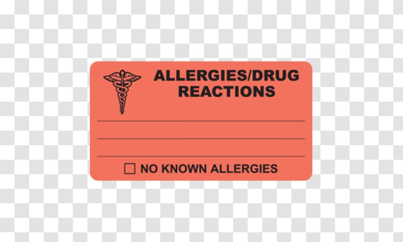 Warning Label Sticker Price Adverse Drug Reaction - Allergy - ALERGY Transparent PNG