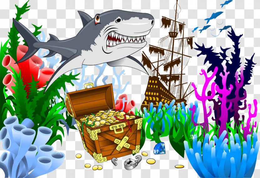 Shark Cartoon Illustration - Drawing - Vector Sharks And Database Transparent PNG
