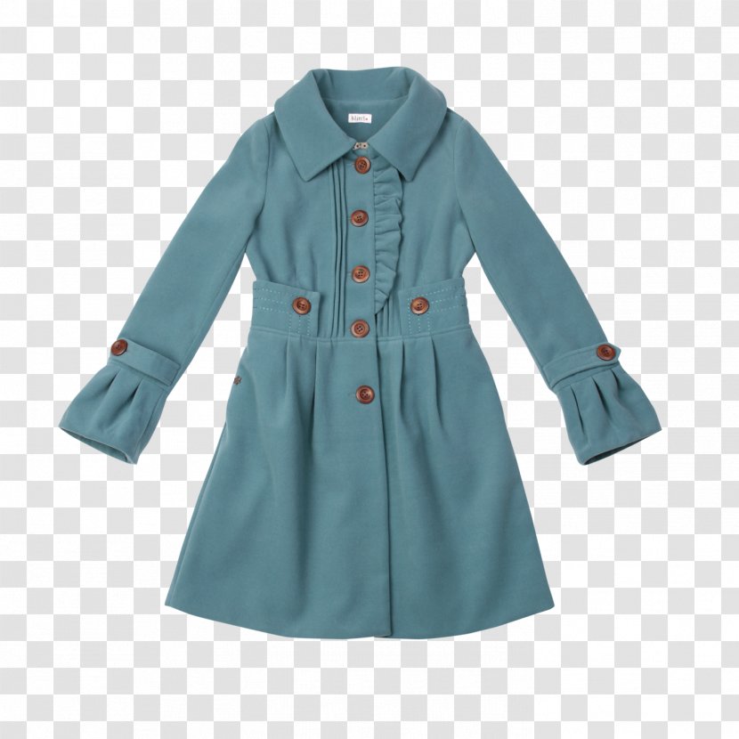 Overcoat Trench Coat Turquoise - Button - Seasons Transparent PNG