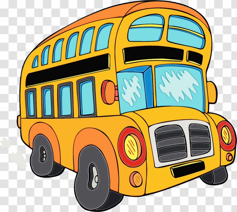 Cartoon School Bus - Toy Vehicle - Model Car Transparent PNG