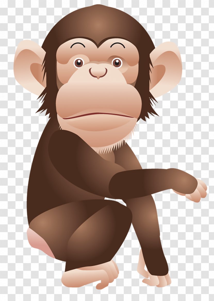 Chimpanzee Monkey Ape Clip Art - Vertebrate Transparent PNG