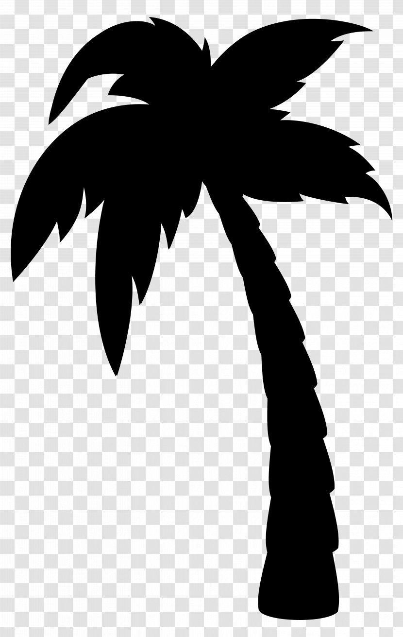 Clip Art Under Palm Trees - Blackandwhite - Branch Transparent PNG