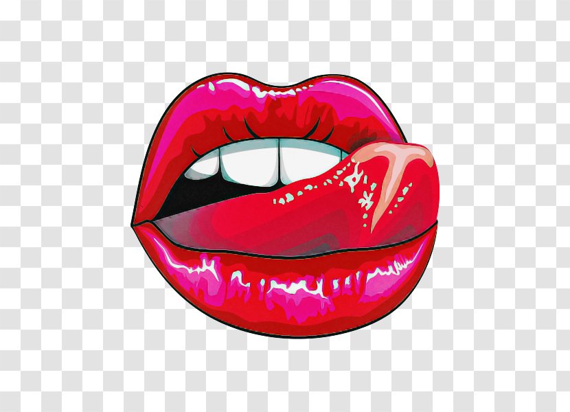 Lip Mouth Pink Red Jaw - Heart - Smile Gloss Transparent PNG