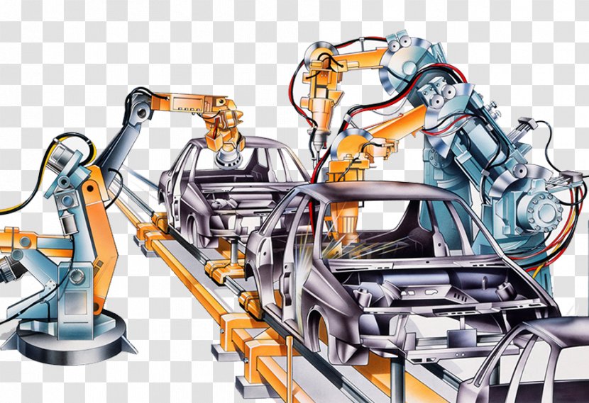 Car Factory Automotive Industry Conveyor Belt Illustration - Machine - Machinery Production Line Transparent PNG