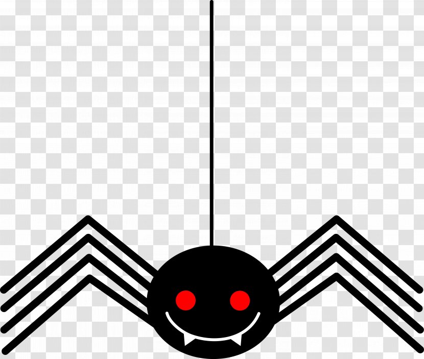 Spider-Man Cartoon Clip Art - Black And White - Hanging Spider File Transparent PNG