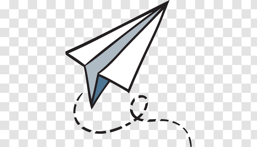 Paper Plane Airplane Clip Art - Black And White Transparent PNG