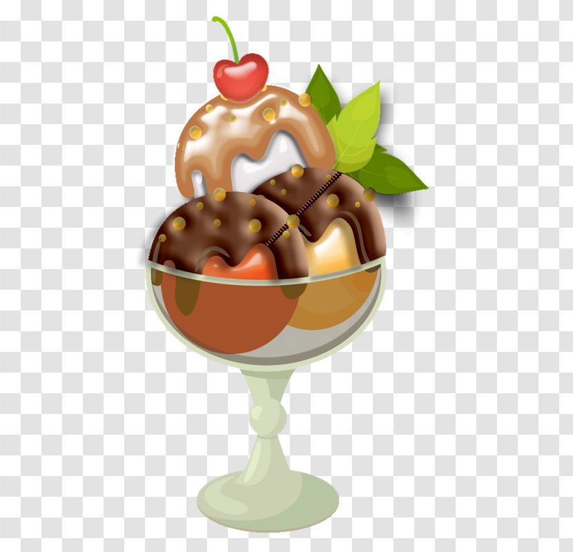 Sundae Chocolate Ice Cream - Frozen Dessert Transparent PNG