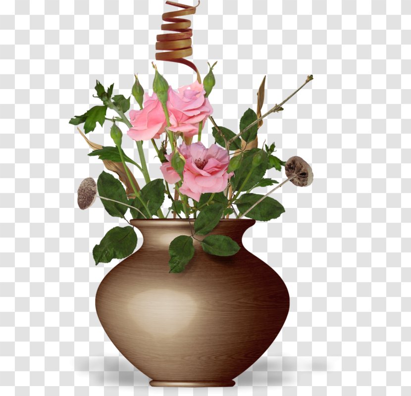 Garden Roses Vase Flower Drawing - Artificial Transparent PNG