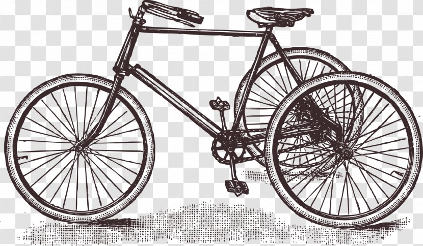 Bicycle Wheel Vintage Clothing Cycling - Accessory - Old Sketch Retro Bike Transparent PNG
