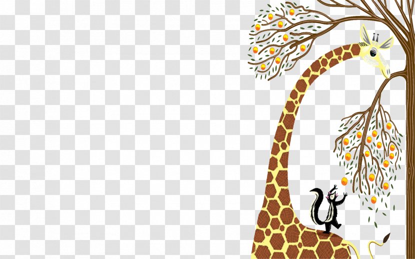 Giraffe Cartoon Fundal Animation - Pictures Transparent PNG