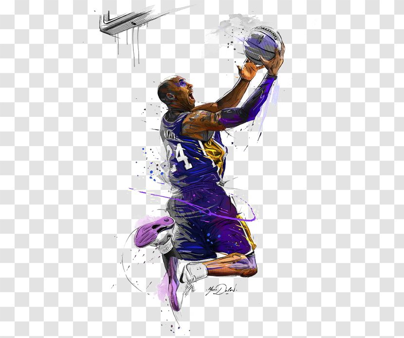 Los Angeles Lakers NBA Basketball Painting Canvas Print - Poster - Drawing Players Transparent PNG