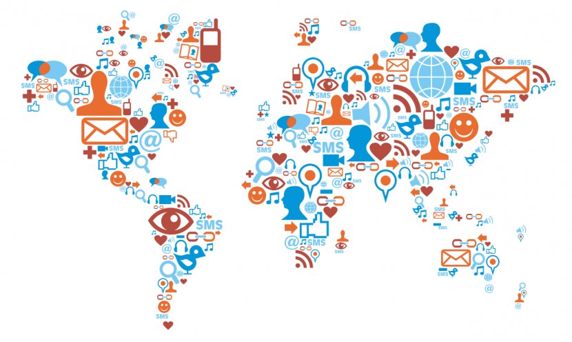 Social Media World Map Globe - Politics Transparent PNG