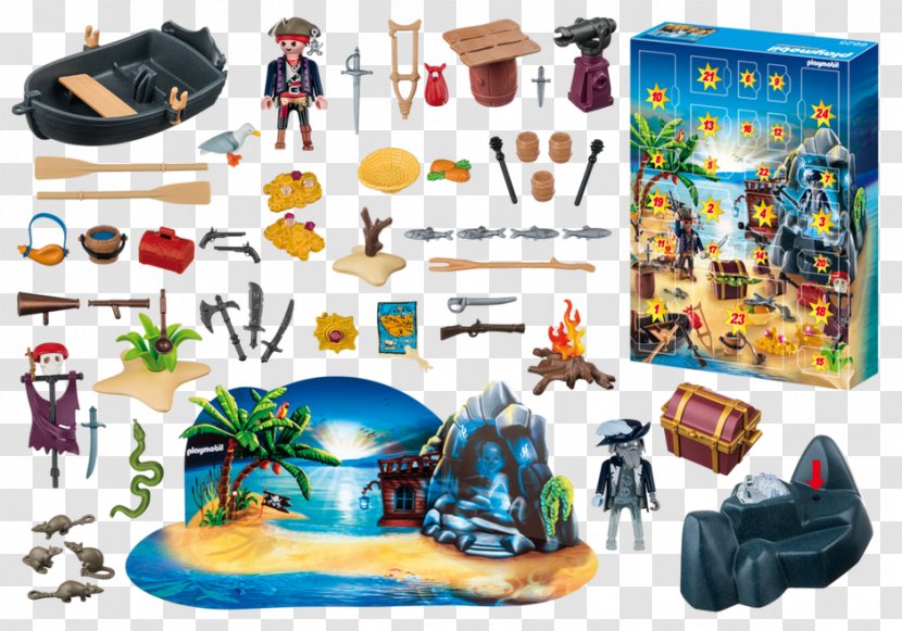 PLAYMOBIL Pirate Treasure Island Playset Advent Calendars - Classified Top Secret Toys Transparent PNG