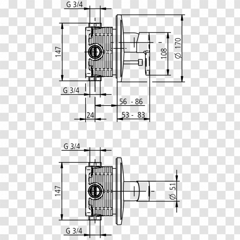 Floor Plan Technical Drawing Engineering Unterputz - Tz Transparent PNG