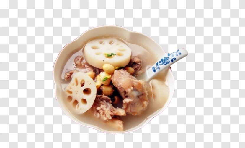 Chicken Soup Lotus Root Pork Ribs Ingredient - Food - Oupian Pig Bone Shield Transparent PNG