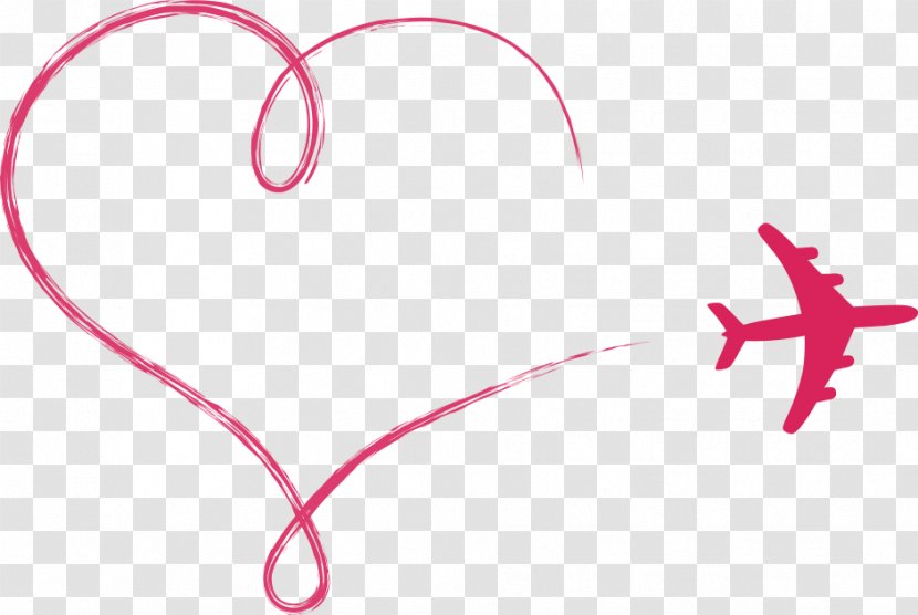Airplane Heart Euclidean Vector Clip Art - Flower - Love Aircraft Transparent PNG