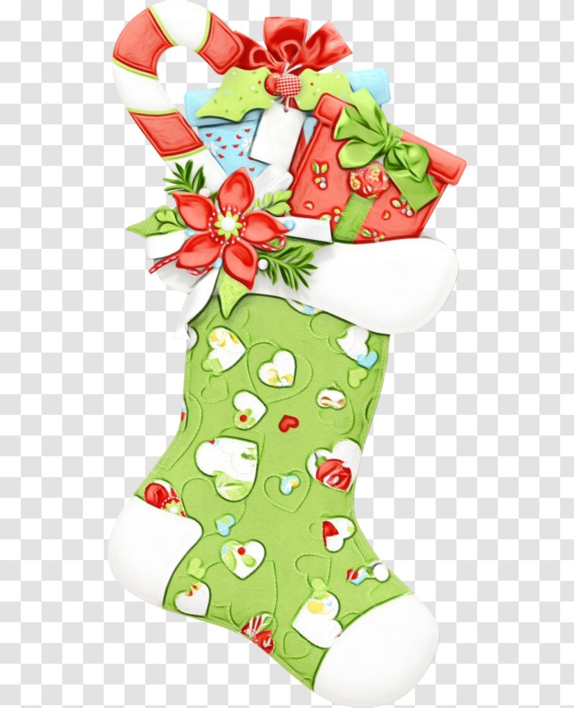 Christmas Stocking - Watercolor - Plant Interior Design Transparent PNG