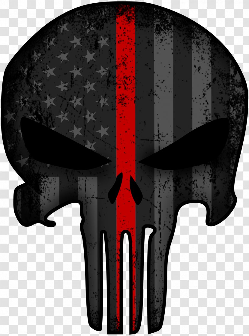 Punisher United States Decal Sticker - Thin Blue Line - Red Transparent PNG