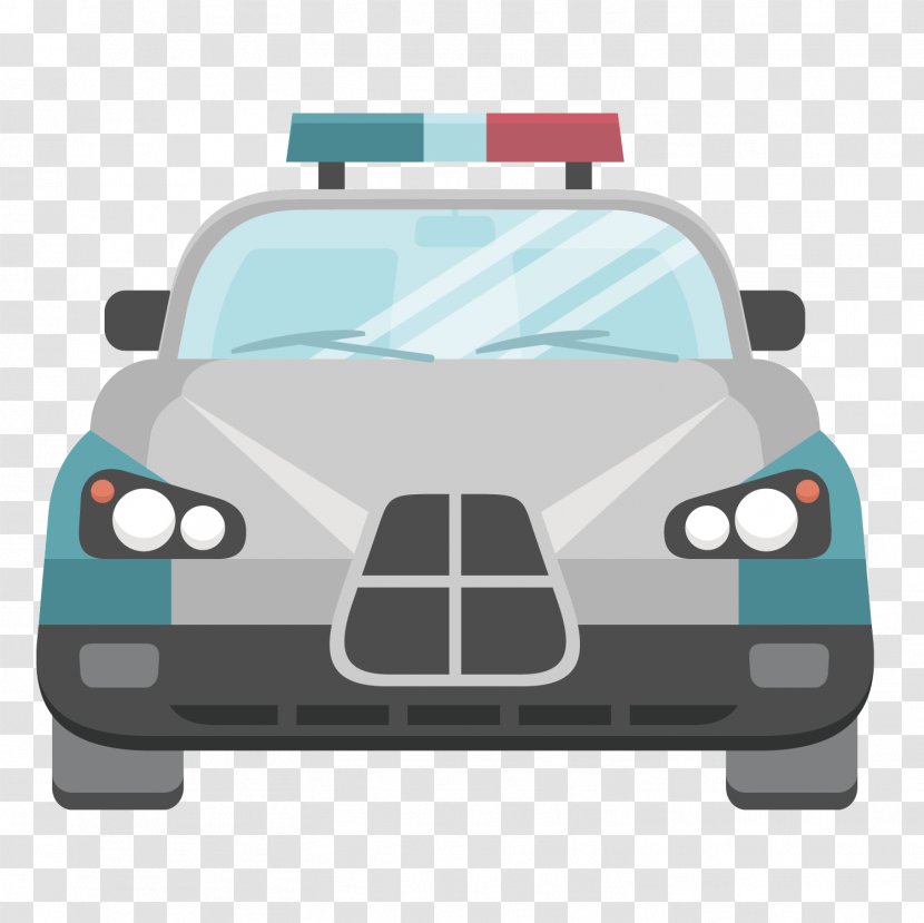 Cartoon Clip Art - Mode Of Transport - Purple Car Green Police Vector Transparent PNG