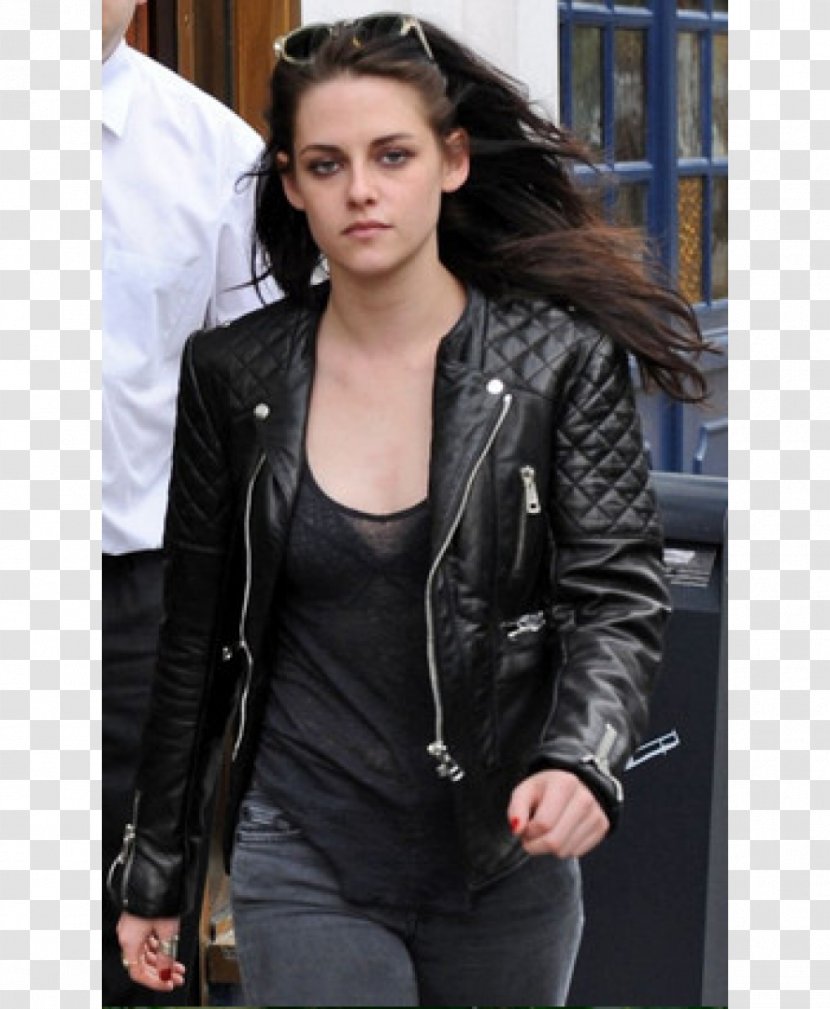 Kristen Stewart Leather Jacket Clothing Transparent PNG