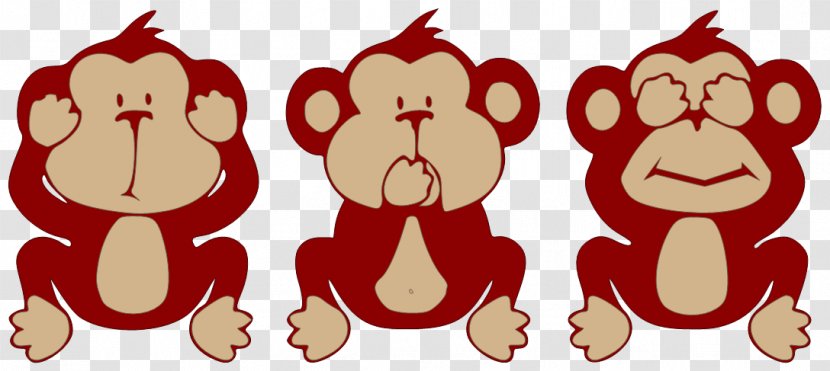 The Evil Monkey Three Wise Monkeys Clip Art - Cat Like Mammal - Cute Graphics Transparent PNG