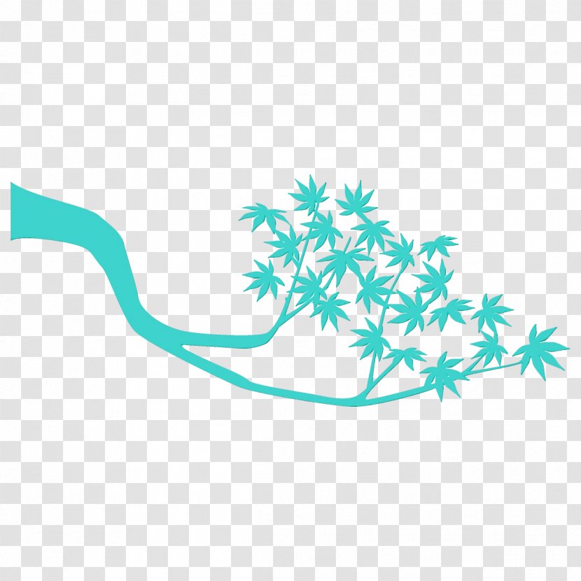 Aqua Turquoise Leaf Tree Plant - Branch Transparent PNG