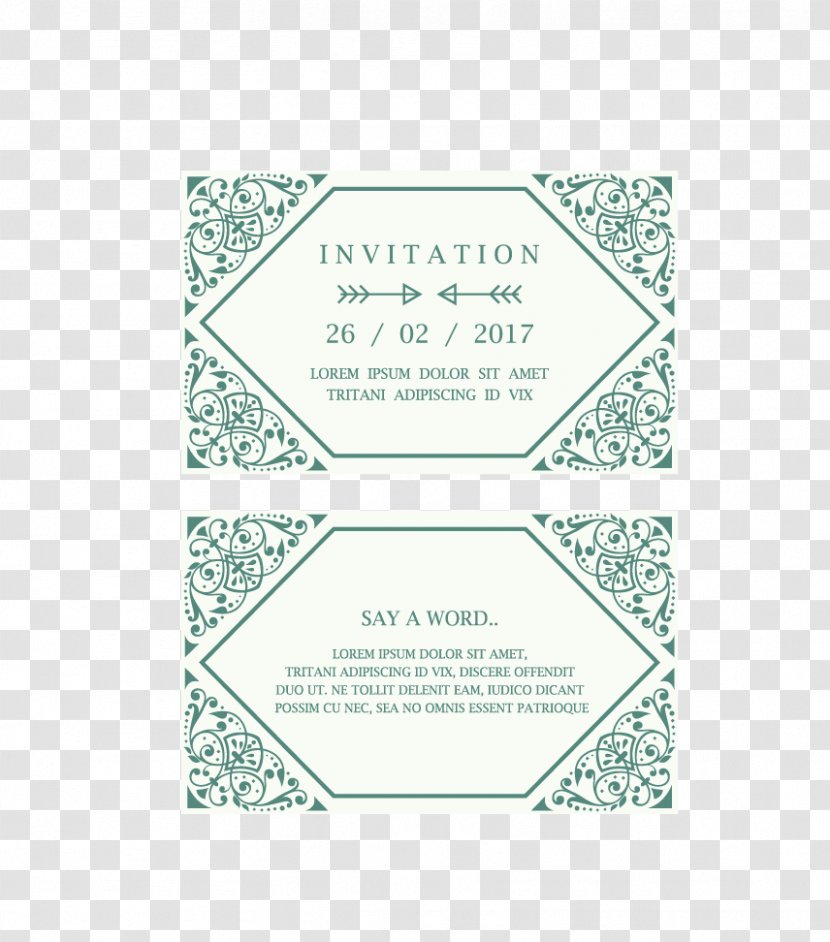 Wedding Invitation Convite Green Gratis - Pattern Cards Transparent PNG
